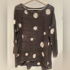 Nally & Millie Black and Cream Polka Dot Sweater